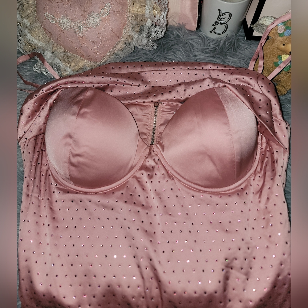 NWT Oh Polly Pink Bling Regal Fantasy Assymetrical Dress - Picture 10 of 14